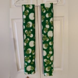 Green Shamrock Scarf St Patrick's Day Fleece Irish Party Handmade